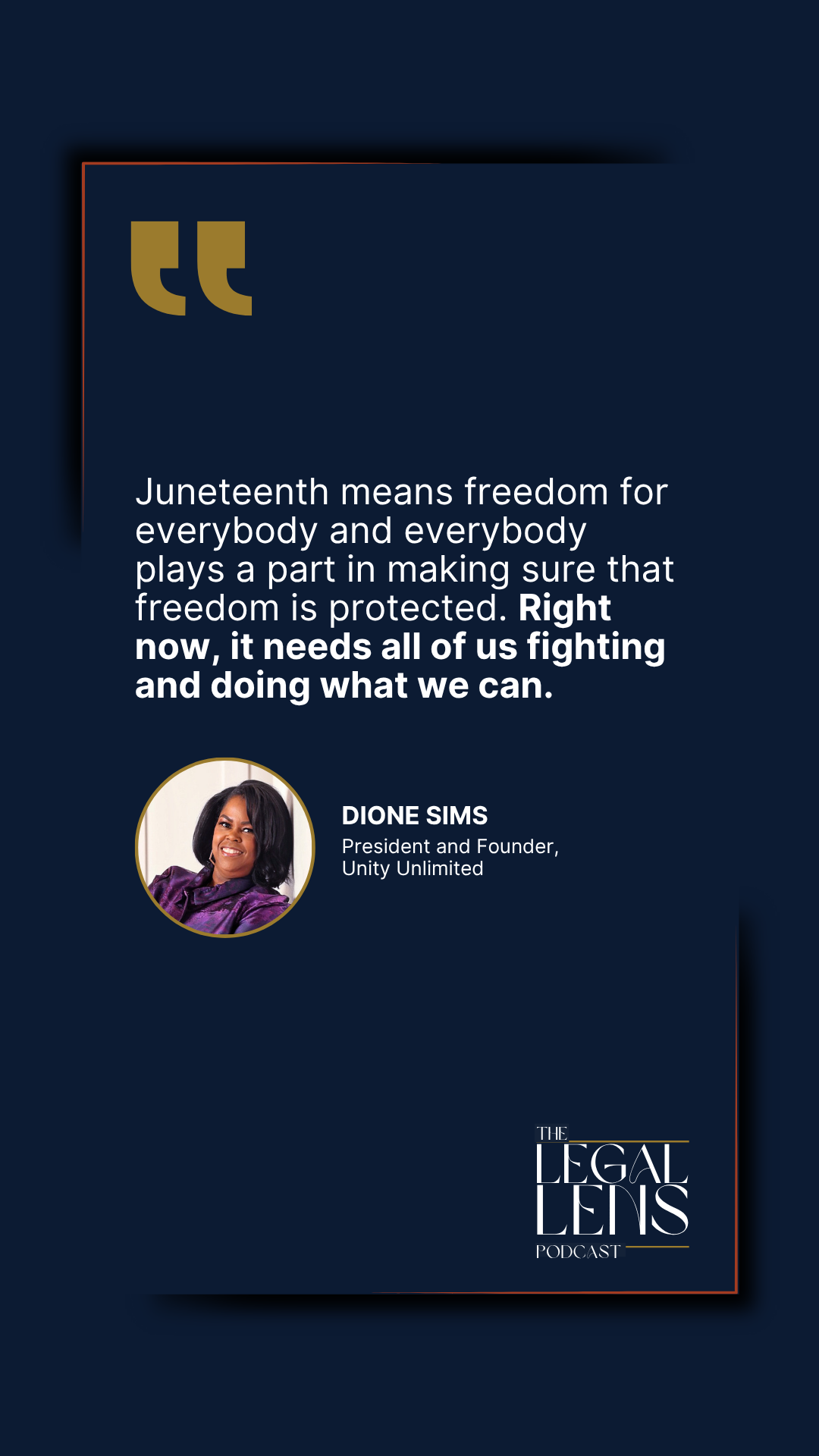An image that answers the question with a poignant quote, Juneteenth, what is it, and what does it mean?

"Juneteenth means freedom for everybody and everybody plays a part in making sure that freedom is proteted. Right now, it needs all of us fighting and doing what we can," said Dione Sims, the granddaughter of Opal Lee, the Grandmother of Juneteenth.
