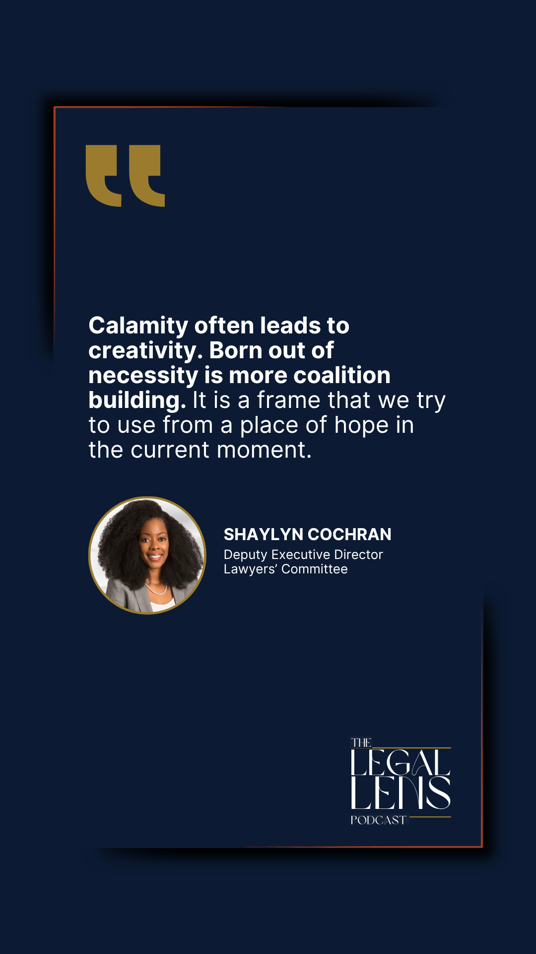 A quote from the conversation during the podcast episode Shaylyn Cochran