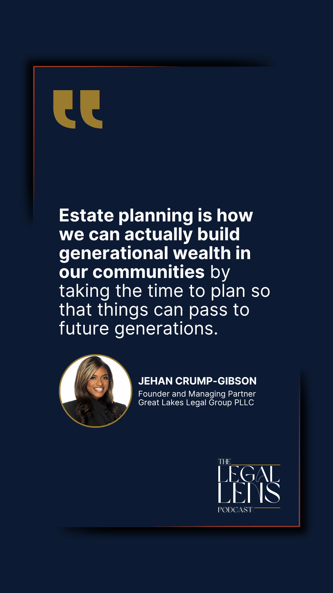 Jehan Crump-Gibson generational wealth